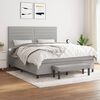vidaXL Cama box spring con colch&oacute;n tela gris claro 180x200 cm