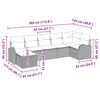 vidaXL Conjunto de sofá de jardín con cojín 7 pcs Gris Poliratán