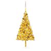vidaXL &Aacute;rbol de Navidad preiluminado con luces y bolas dorado 180 cm