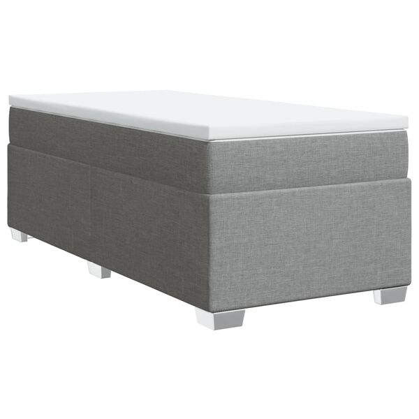 vidaXL Cama box spring con colch&oacute;n tela gris claro 80x200 cm