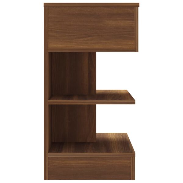 vidaXL Mesita de noche madera contrachapada marrón roble 40x35x65 cm
