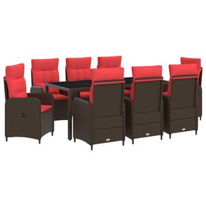 vidaXL Juego de comedor para exteriores 9 uds. rat&aacute;n sint&eacute;tico