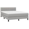 vidaXL Cama box spring con colch&oacute;n tela gris claro 140x190 cm