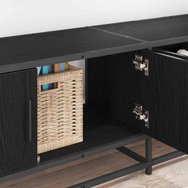 vidaXL Unidades de TV 2 pcs Roble Negro 240 x 35 x 41 cm