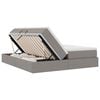 vidaXL Cama con almacenamiento y colch&oacute;n Taup&eacute; 200 x 200 cm Poli&eacute;ster