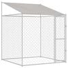 vidaXL Jaula para perro con techo Plateado 200 x 200 x 258 cm