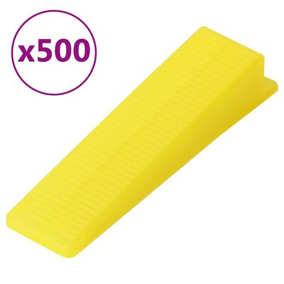 vidaXL Sistema para nivelación de azulejos 500 cuñas 2500 calzos 1 mm