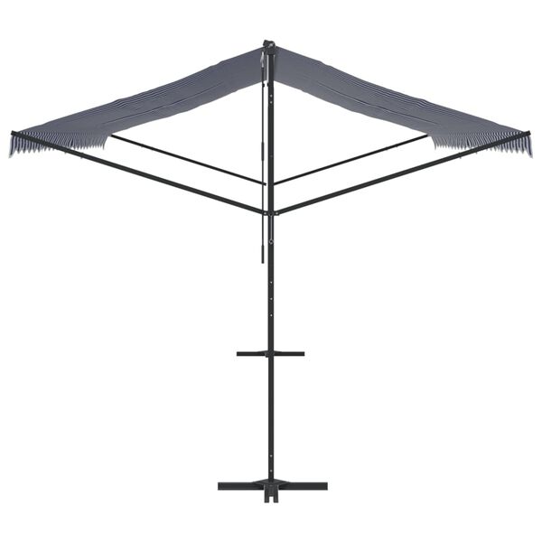 vidaXL Toldo de pie tela y acero azul y blanco 600x300 cm
