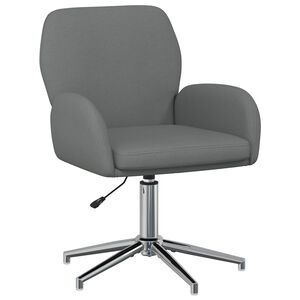 vidaXL Silla de escritorio giratoria 54 x 58 x 90 cm Gris oscuro Tela