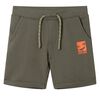 vidaXL Pantalones cortos infantiles con cord&oacute;n caqui oscuro 140