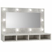 vidaXL Mueble con espejo y LED color gris hormigón 90x31,5x62 cm