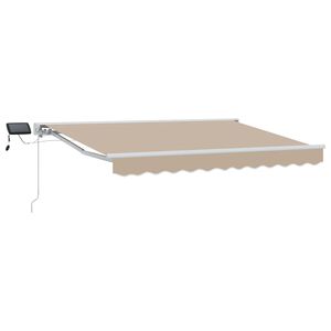 vidaXL Armaz&oacute;n de toldo manual con LEDs Beige y Blanco 2,5 x 2 m