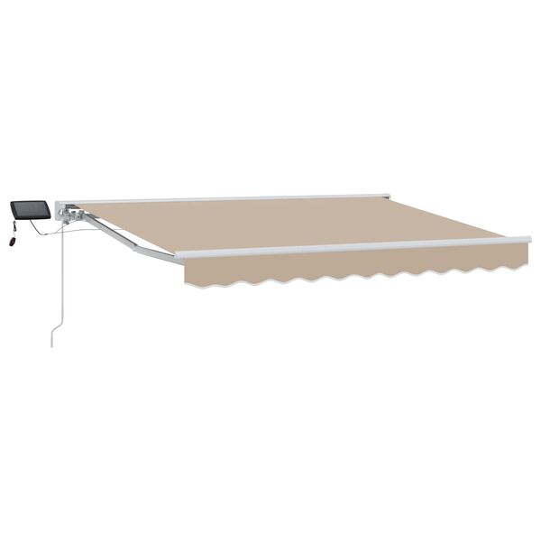 vidaXL Armaz&oacute;n de toldo manual con LEDs Beige 2,5 x 2 m