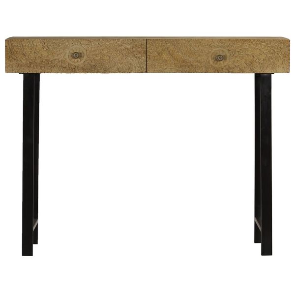vidaXL Mesa consola de madera maciza de mango 102x30x79 cm