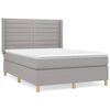 vidaXL Cama box spring con colch&oacute;n tela gris claro 140x190 cm
