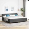 vidaXL Cama tipo Box Spring con colch&oacute;n Gris oscuro 200 x 200 cm tela