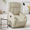 vidaXL Sill&oacute;n reclinable elevable el&eacute;ctrico de cuero sint&eacute;tico crema