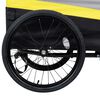 vidaXL Remolque bicicleta mascotas carrito 2 en 1 amarillo gris negro