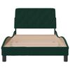 vidaXL Estructura cama sin colch&oacute;n terciopelo verde oscuro 100x200 cm