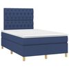 vidaXL Cama box spring con colch&oacute;n y LED tela azul 120x200 cm