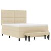 vidaXL Cama tipo Box Spring con colch&oacute;n Crema 140 x 190 cm tela