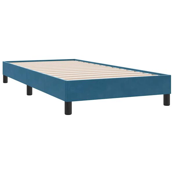 vidaXL Cama box spring con colch&oacute;n terciopelo azul oscuro 80x210 cm