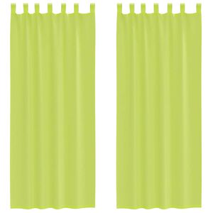 vidaXL Cortinas de gasa con trabillas 2 uds. verde manzana