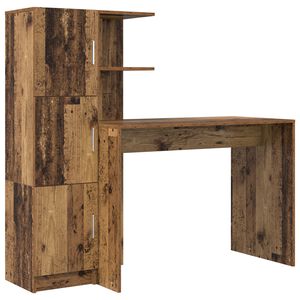 vidaXL Escritorio 2 pcs Madera vieja