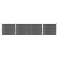 vidaXL Set de paneles de valla WPC negro 699x146 cm