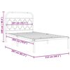vidaXL Estructura cama sin colchón con cabecero metal blanco 107x203cm
