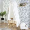 CHILDHOME Tienda dosel colgante con alfombra de juegos blanco roto