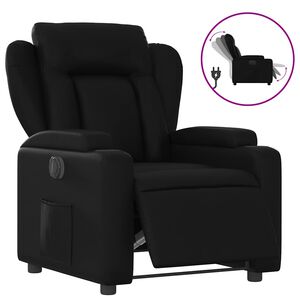 vidaXL Sill&oacute;n reclinable el&eacute;ctrico de cuero sint&eacute;tico negro