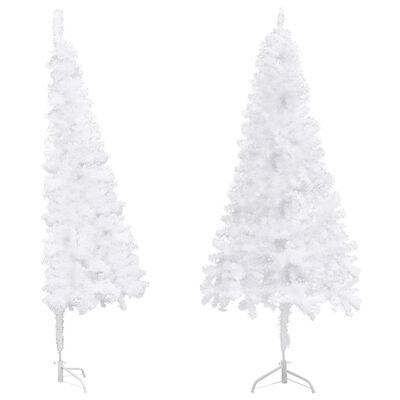 vidaXL Árbol de Navidad artificial de esquina blanco 120 cm PVC