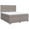 vidaXL Cama box spring con colch&oacute;n tela gris taupe 180x200 cm