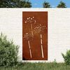 vidaXL Adorno de pared de jard&iacute;n acero corten dise&ntilde;o flores 105x55 cm