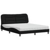 vidaXL Cama con colch&oacute;n Hvar de tela negro 160x200 cm
