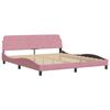 vidaXL Estructura de cama con LED sin colchón Hanko terciopelo rosa 180x200 cm