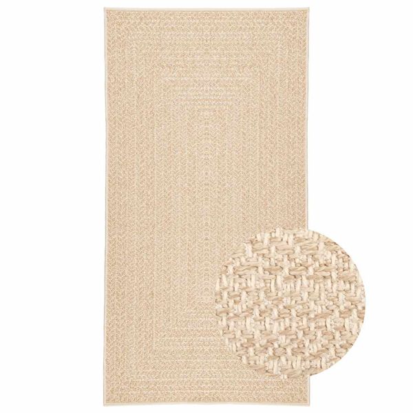 vidaXL Alfombra ZIZUR apariencia yute interior exterior beige 60x110cm