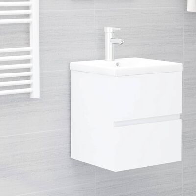 vidaXL Armario para lavabo madera contrachapada blanco 41x38,5x45 cm