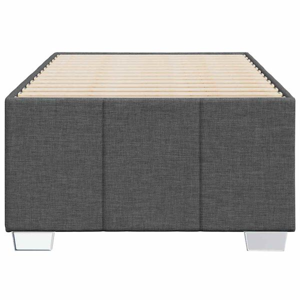 vidaXL Estructura de cama sin colch&oacute;n tela gris oscuro 90x200 cm