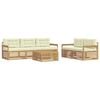 vidaXL Conjunto de sof&aacute;s de exterior 6 uds. Blanco y Crema