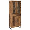 vidaXL Aparador alto 2 uds. Madera envejecida 69,5 x 34 x 180 cm