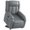 vidaXL Sill&oacute;n reclinable elevable el&eacute;ctrico de cuero sint&eacute;tico gris