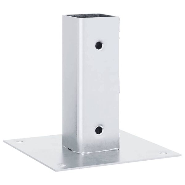 vidaXL Bases para postes cuadradas 4 uds. Plata 46x46 mm