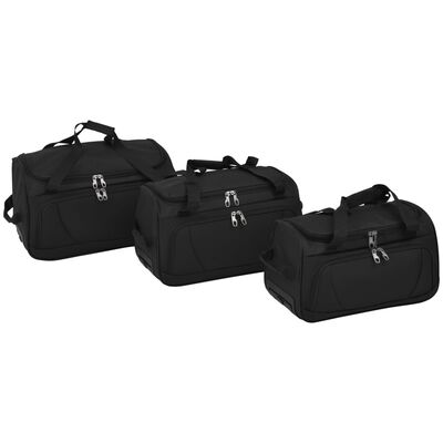vidaXL Juego de 3 maletas negras