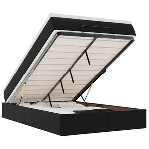 vidaXL Estructura cama otomana colch&oacute;n cuero sint&eacute;tico negro 120x190cm