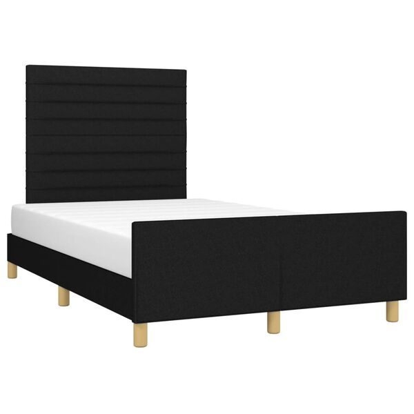 vidaXL Estructura de cama sin colch&oacute;n tela negro 120x200 cm