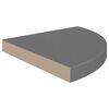 vidaXL Estante flotante de esquina gris brillante MDF 35x35x3,8 cm