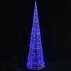 vidaXL Cono de luz LED de pir&aacute;mide decorativo acr&iacute;lico azul 120 cm