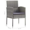 vidaXL Juego de comedor jardín 7 pzas ratán sintético gris antracita
